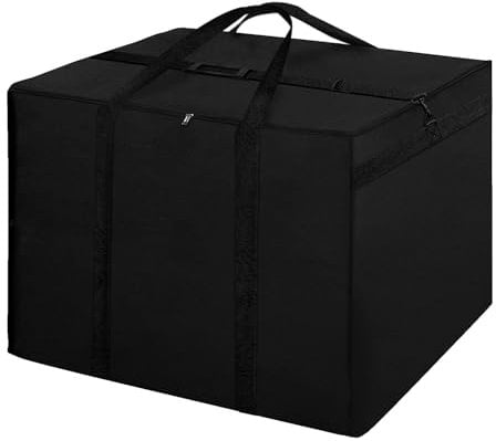 Dokon Garden Furniture Cushion Storage Bag Waterproof Christmas Tree Storage Bag Anti-UV Heavy Duty Oxford Fabric Outdoor Cushion Bags with Durable Handle and Zipper (80x80x60cm) - Black
