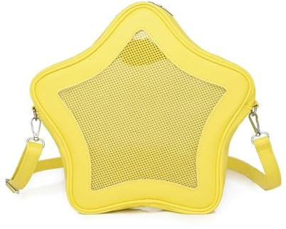 Homvik Star Ita Bag Stars Pins Bag Cute Aesthetic Y2K Crossbody Bag Ita Insert Display Handbag PU Leather Daily Use