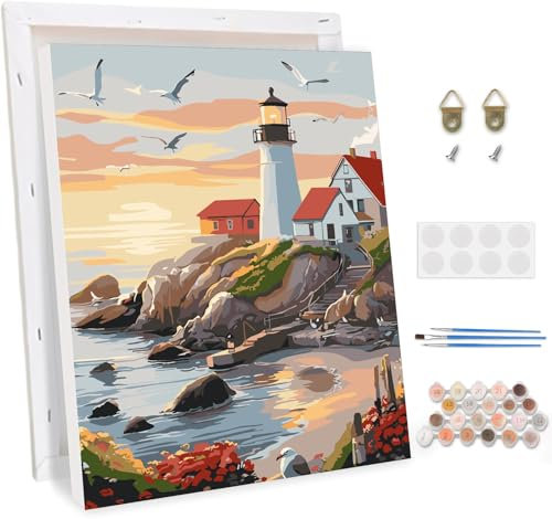 TOSTOG Peinture par Numéros pour Adulte avec Cadre DIY Peinture Acrylique pour Adultes Débutants Kit de Peinture à l'huile sur Toile pour Décoration Murale Maison 30x40cm