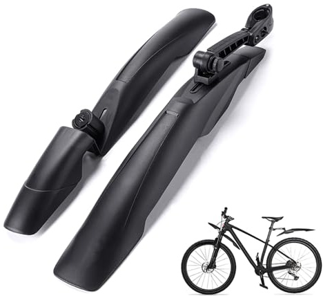 Jingfarsky mudguard mountain bike road bike mud guards front and rear mtb accessories bike fenders mtb bicycle accessories parts dirt bi fenders mudguard mtb set for 26/27.5/29-inch MTB, Black