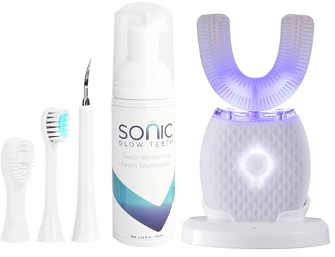 RONGCHUANG Brosse à dents à ultrasons pour adultes – Brosse à dents électrique automatique avec poils doux, rechargeable, portable, minuterie automatique de 76,2 cm, chargement sans fil, lavable pour
