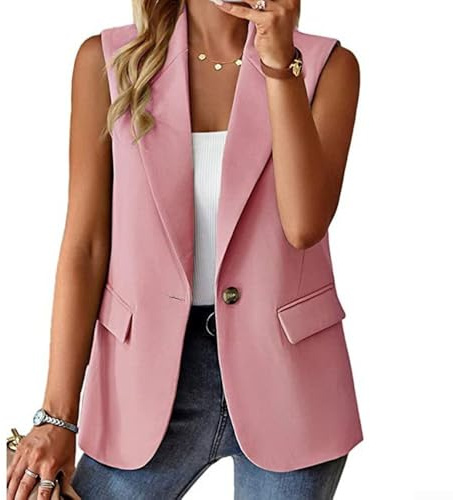 Gilet sans manches de couleur unie pour femme avec bouton avant et poche, style décontracté, tissu extensible moyen, idéal pour la plage, le yoga, le cyclisme et les vacances d'été