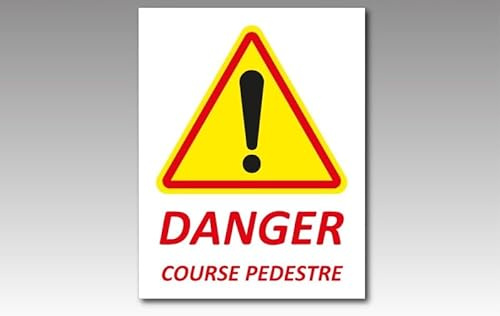 Panneau danger course pédestre en Aquilux – 70 x 90 cm