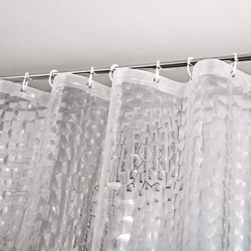 WELTRXE Duschvorhang Anti-Schimmel mit Gewicht Magnet unten, Transparent 3D Kubisch Eva Wasserdicht Antibakteriell Vorhang für Dusche und Badewanne, 120x200cm mit 8 Duschvorhangringen Kinder