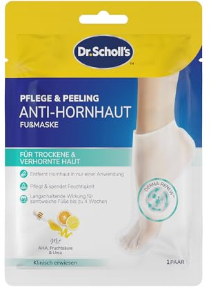 Dr. Scholl's Intensive Fuß-Peeling-Maske für raue, trockene Haut, 1 Paar feuchtigkeitsspendende Socken, peelt sanft und pflegt weich, mit Urea, Hornhautentferner für die Füße