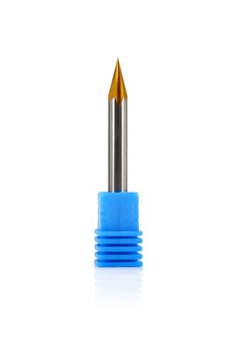 ARMOUR TOOLING - 4 Flutes Carbide Chamfer End Mill 6mm (1/4 inch) Shank V Groove Router Bit for CNC Carving and Chamfering & Deburring (6mm 30°)