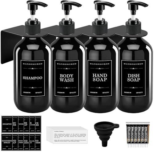 Maxumille Wall Mounted Soap Dispenser,Shampoo and Conditioner Dispenser Set