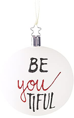 Inge-glas Glas-Hänger Kugel BE-YouTIFUL weiß matt Glitter H ca. 8 cm