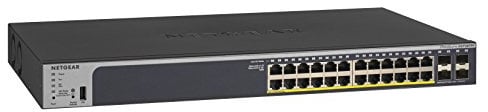 NETGEAR 28-Port PoE Gigabit Ethernet Smart Switch (GS728TPP) - Managed, Optional Insight Cloud Management, 24 x PoE+ @ 380W, 4 x 1G SFP, Desktop or Rackmount, and Limited Lifetime Protection