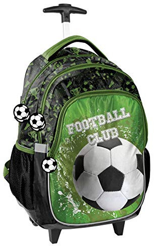 P A S O Kinder Trolley 45 x 29 x 24 cm - Fussball GRASGÜN/SCHWARZ