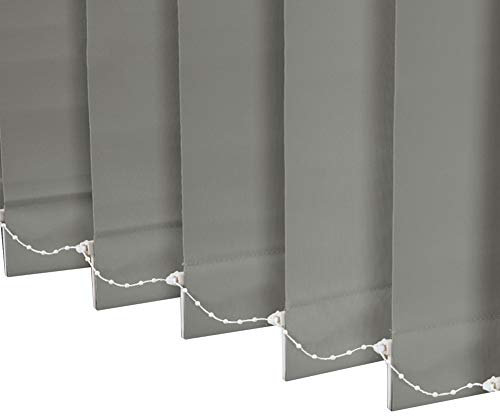 Polyester Vertical Blinds - Patio Door or Large Window Shade for Privacy, Light and Glare Protection (Color : Gray, Size : 130x250cm(WxH))