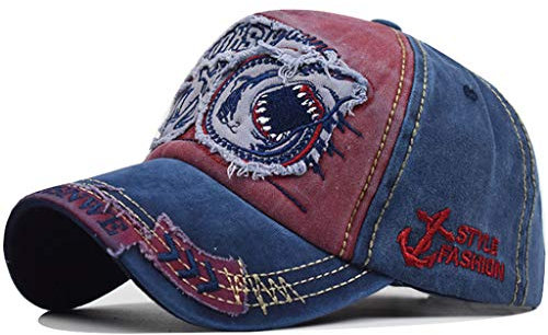 CheChury Baseball Cap Verstellbar Snapback Western Modische Baseball Mütze Retro Baseball Kappe Cap Baumwolle Kopfband Sommerhut Unisex Sonnenhut für Sport Outdoor Freizeit,Einheitsgröße,Rot