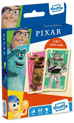 Shuffle Pixar Kartenspiele für Kinder – 4-in-1 Snap, Paare, glückliche Familien und Action-Spiel, tolles Geschenk für Kinder ab 4 Jahren