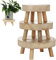 PONLEE 3 x Vintage-Holz-Topfpflanzenständer, Mini-Holzhocker, Präsentationsständer, runder Holzhocker, Pflanzenständer, multifunktionaler Blumentopfhalter für den Garten