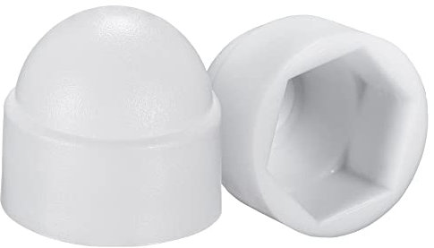 sourcing map 25 Stück Schutzkappen für Muttern aus Kunststoff M10 / 17mm Sechskantschrauben Abdeckung Weiß