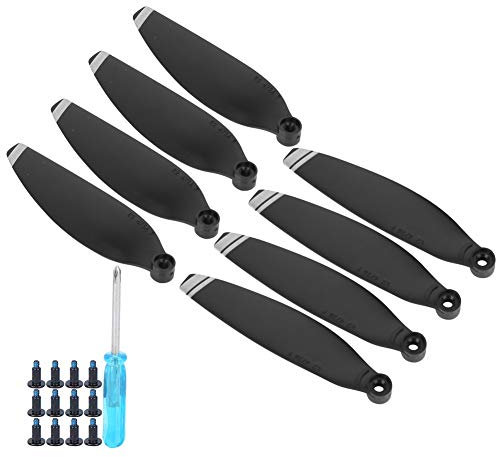 Propeller Mini, Propeller Leichtes Flügel Blatt D Fit für Mini Ic 2 Elices Drohnen-Ersatz Zubehör (schwarzer silberner Rand)