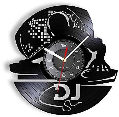 30cm Orologio Vinile DJ Music Disco in vinile Orologio Disco giradischi Giradischi Mixer Album in vinile Orologio da parete Night Club Radio Suono Artigianato