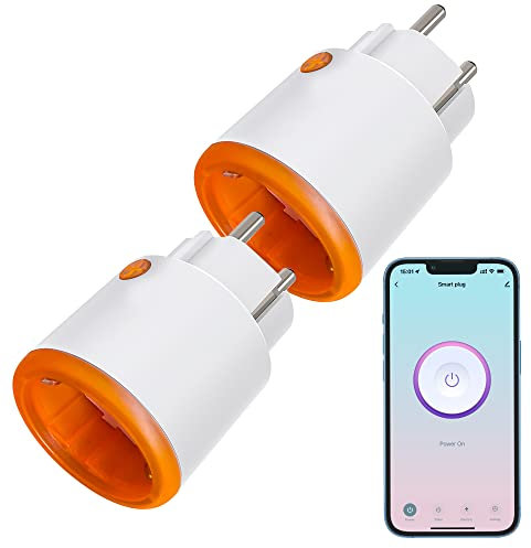 PHOVOLT ZigBee Smart Socket 16A, 3680W Alexa Smart Plug con medidor de potencia, control de voz, temporizador, control remoto de aplicación compatible con Alexa, Google Home. HUB requerido (2 paquete)