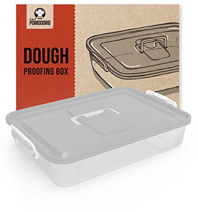 Chef Pomodoro Pizzaballenbox – Pizza Box – Pizzaballenbox mit Deckel – Pizzabox – Pizzateigbehälter –Pizzazubehör – Gärbox - Teigwanne (Grau)