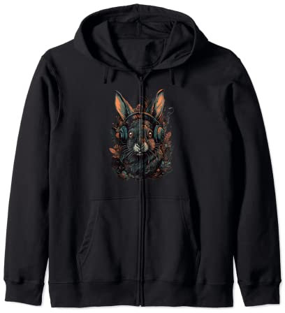 Animal Rave Bunt abstrakte Kopfhörer Headset Colorful Psy Kapuzenjacke