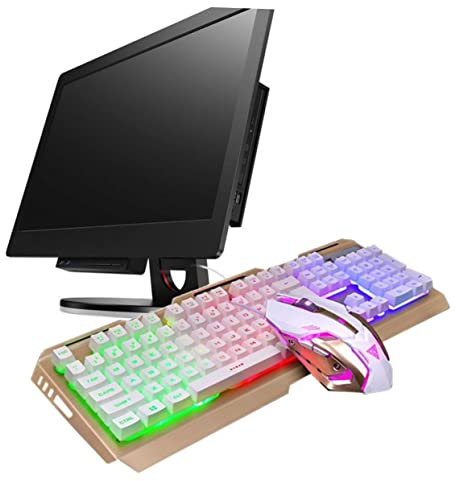 Computer Keyboard Gaming Keyboard and Hover Keyboard Backlit Mechanical Keyboard USB Keyboard Mechanic Keyboard Wireless Gaming Keyboard Wired Keyboard Mouse White V1 Led