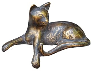 IDYL Bronze-Skulptur Liegende Katze 8 x 11 x 5,5 cm