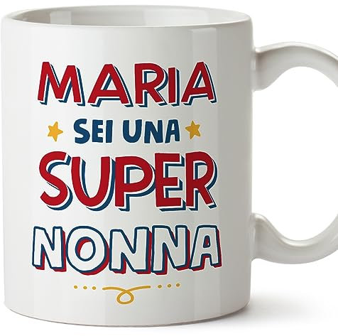 Mugffins Tazza Personalizzata in ceramica per NONNA 11 oz / 350 ml - In italiano - Sei Super - Idea regalo per compleanno, anniversario, natale