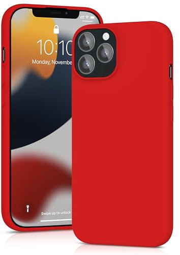 YATWIN für iPhone 12 Pro Max Hülle, Premium Silikon Handyhülle mit Kameraschutz, Seidig-Weicher Berühren Ultra Dünne Stoßfeste Kratzfeste Schutzhülle, Rot