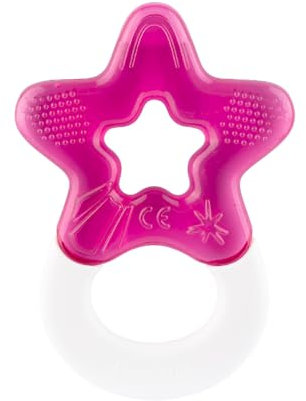 dentistar Kühlbeißring 1er-Set – Beißring Baby ab 3 Monate – Kühlende Zahnungshilfe und Beißspielzeug für Babys und Kleinkinder - BPA frei - Pink