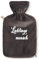 Personalisierte Öko Wärmflasche mit Fleece Bezug 1.8 Liter (Dunkelgrau)