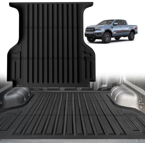 TripleAliners LKW-Bettmatte, kompatibel mit Ford Ranger-Zubehör 2019–2023, 1,5 m, perfekt bündig, Allwetterschutz, TPE, strapazierfähig, Pickup-Autobett, Cargo-Matte