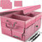 FORTEM Kofferraum Organizer, Kofferraumtasche, Zusammenklappbarer Auto Organizer Kofferraum mit Fächern, Rutschfester Boden, Verstellbare Sicherungsriemen, Klappbarer Deckel (Rosa)