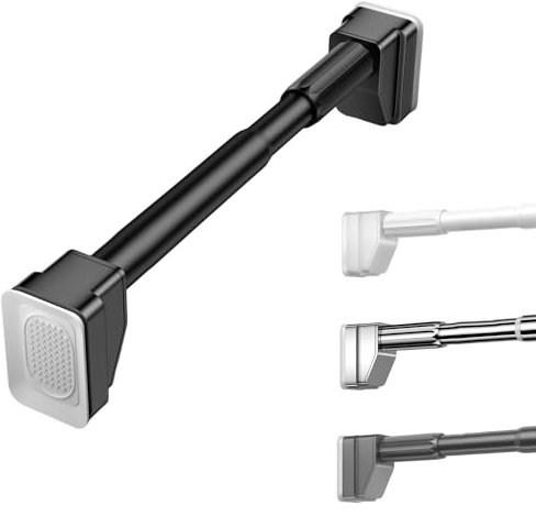 IkErna Spannstangen Mit 33 Mm Durchmesser, Metallauslauf Vorhangstangenstangen Edelstahl Ohne Bohranlagen/Black/260-350Cm/102-138In