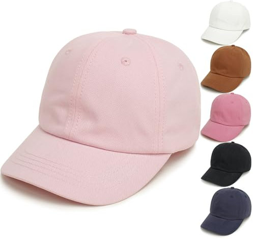 QIYIENDIAN Kleinkind Baseballmütze Baby Baseballmütze Baumwolle Kinder Mützen Jungen Mädchen Kleinkind Sonne Hut Baby Kappe(Pale Pink,6-24M)