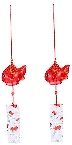 Mipcase 2 Pièces Carillons Éoliens en Verre Cloche À Vent Unique Fournitures pour La Maison Cloches À Vent en Verre Ornements Artisanaux en Verre Pendentifs De Jardin Pendentifs De Balcon