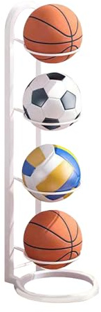 Almacenamiento Vertical De Pelotas | Estante Almacenaje Para Balones De Futbol Baloncesto En Hierro Fundido| Estantería Vertical Para Pelotas, Multicapa Soporte Para Balones De Futbol Baloncesto Rugby