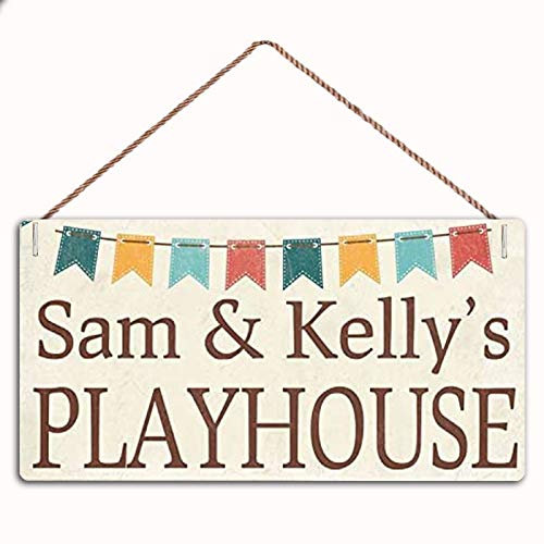 Biopracess Sign Kid'S Name Playhouse Metal Sign Retro Vintage Tin Sign Metal Poster Wall Art Decor 8x12 Inches
