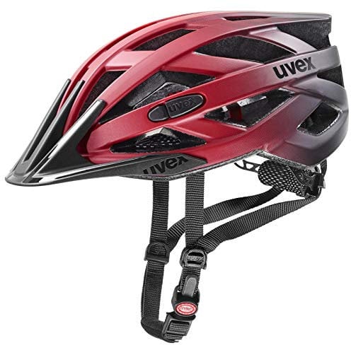 uvex i-vo cc - Leichter Allround-Helm für Damen und Herren - individuelle Größenanpassung - erweiterbar mit LED-Licht - red-Black matt - 56-60 cm