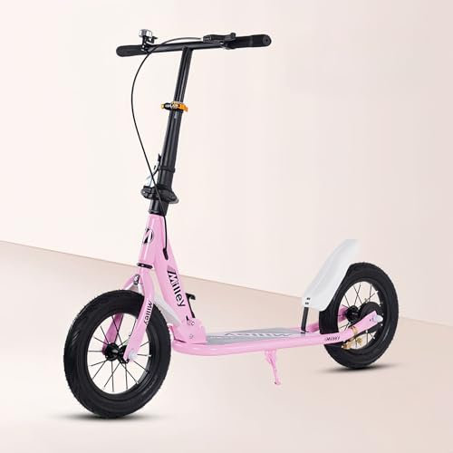 290mm XXL Big Wheel Scooter Kinder City Roller Kickscooter Klappbarer Cityroller mit Handbremse und Bremse für Kinder D