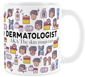 Purely Home Dermatologist Mug - Humorous Skin Care Doctor Novelty Gifts - Tea/Coffee Hot Drinks White Ceramic Cup Present