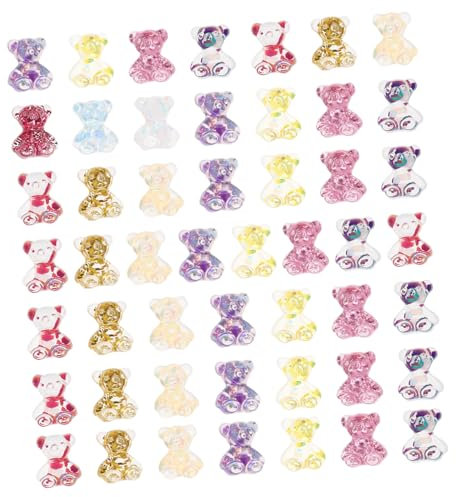 HOODANCOS 50pcs 3d Bear Lovely Animal Charm Cartoon Nail Stickers Hairpin Animal Gummy Bear Charms DIY Animal Charm Animal Charm Pendant Headwear Animal Charm Decor Plastic