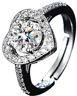 SHOUKAII 78-teiliges Ring-Set, Solitär-Versprechen, runder Sterling-Diamantring, Verlobungsimitat for Frauen, 925er-plattierter Ring mit Platin, aus Moissanit gefertigte Ringe