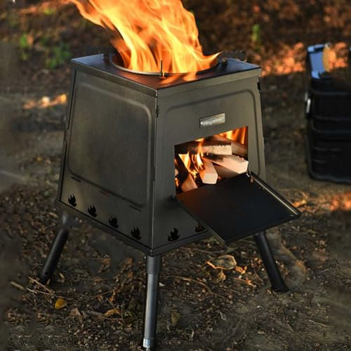 Holzofen, Holzofen für den Außenbereich - Tragbarer und abnehmbarer Holzofen für Camping, Rucksackreisen, Wandern - Inklusive Tragetasche - Überlebensausrüstung