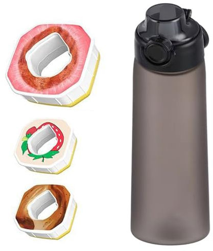 Trinkflasche mit Geschmack, Trinkflasche 900ml Air Bottle, Wasser Flaschen mit 3 Pods, Zuckerfrei, Wasser Flasche und Wasser mit Geschmack, Trinkflaschen Set (B)