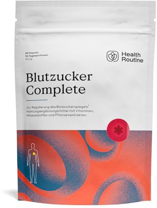 Health Routine Blutzucker Complete zur Unterstützung eines stabilen Blutzuckers auf natürliche Art und Weise mit Reducose, 500 mg Berberin und Chrom – Blutzucker-Komplex, 60 Kapseln