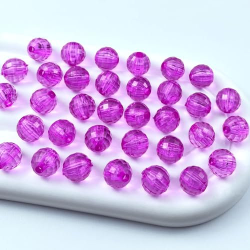 200 perline rotonde sfaccettate in acrilico, 10 mm, distanziatori sfaccettati, per gioielli fai da te, bracciali, collane, orecchini, campanelli a vento, ciondoli a vento, acchiappasole (rosa)