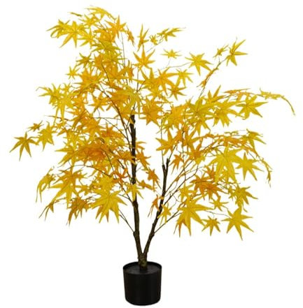 Thaookte KüNstlicher Ahorn Baum 120cm KüNstliche Pflanze KüNstlicher Ahorn Baum Ahornbaum Winterhart Kunstpflanzen Groß KüNstliche Pflanze Im Topf Für Indoor Outdoor Haus BüRo Garten Modern Dekoration