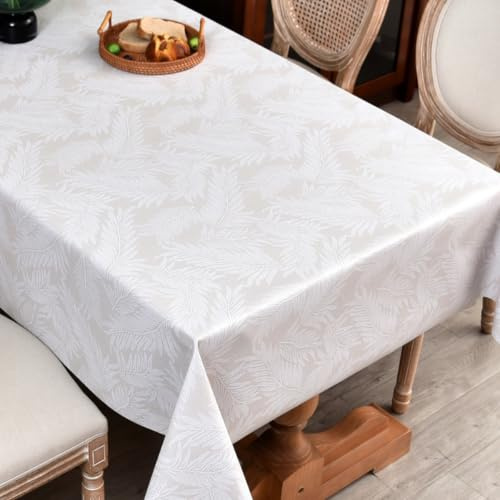 Plenmor Wachstuchtischdecke PVC Tischdecke Plastik 185 x 137 cm | Tischdecke Outdoor eckig Table Cloth Waterproof Abwischbare Tischtuch Dining Table Cover