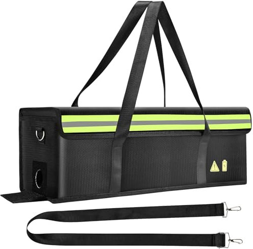 Luziyun Sac de Protection Ignifuge pour Batterie Vélo Électrique Sac de Sécurité pour Stockage Transport et Charge Résistant au Feu jusqu'à 1400°C Étanche et Anti Explosion Grande Capacité Taille L