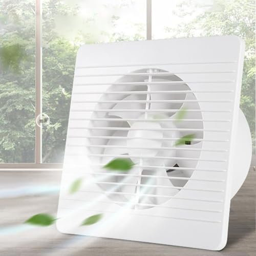 Powerful 8 Inch Bathroom Extractor Fan with Backflow Flap Wall Mounted Ventilation Fan for Toilet Kitchen Office High Airflow Exhaust Fan for Ceiling Quiet Operation and Energy Efficient